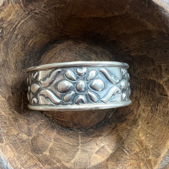 Heavy Stamped Sterling Silver Cuff
